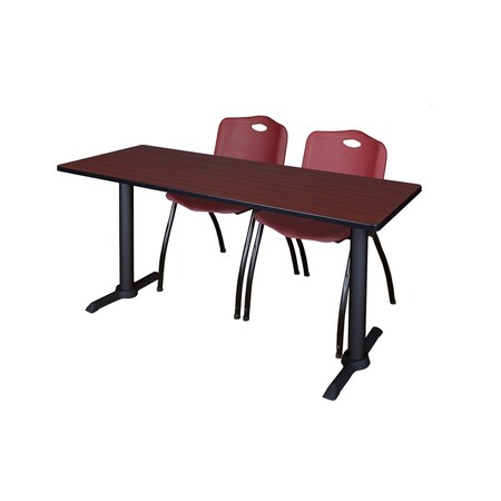 Cain Rectangle Tables > Training Tables > Cain Training Table & Chair Sets, 66 W, 24 L, 29 H, Mahogany MTRCT6624MH47BY